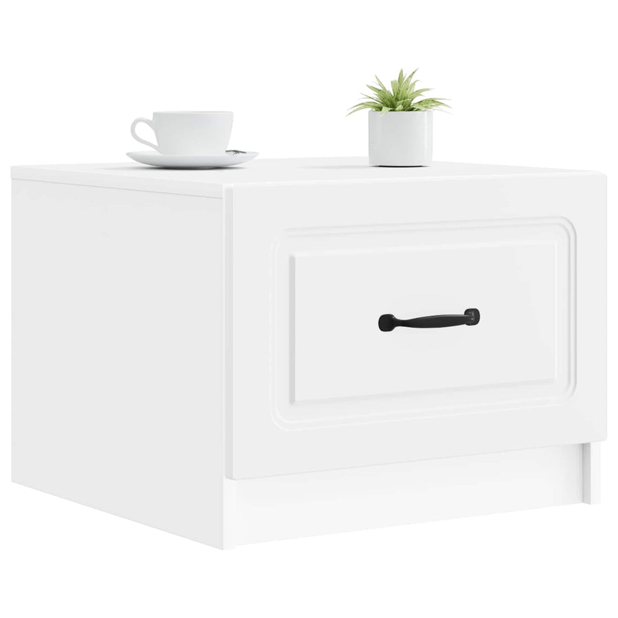 Salontafel met lade Wit 49 x 50 x 37 cm Bewerkt hout