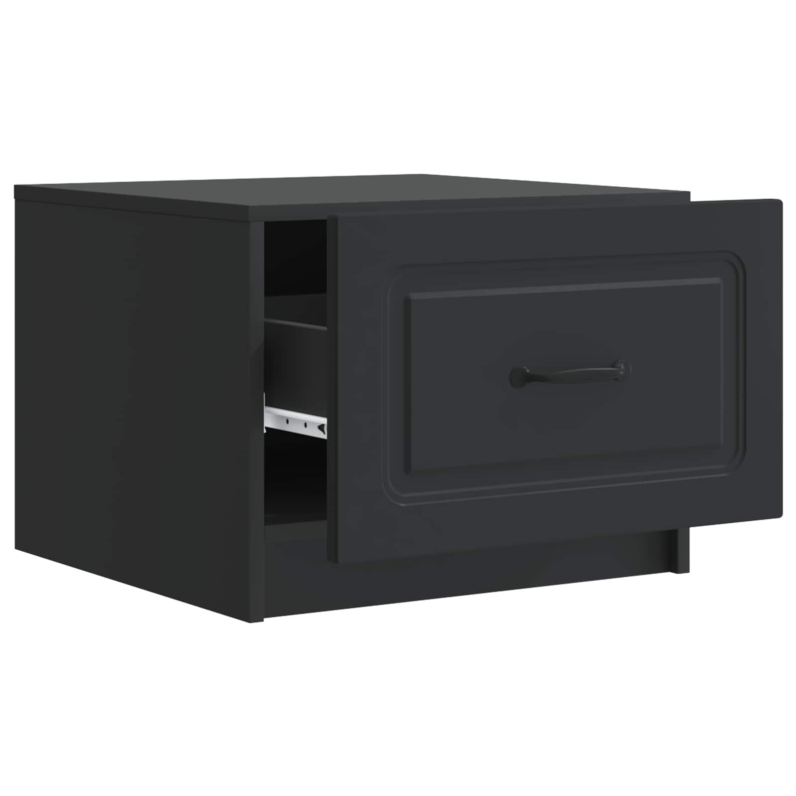 Salontafel met lade Zwart 49 x 50 x 37 cm Bewerkt hout