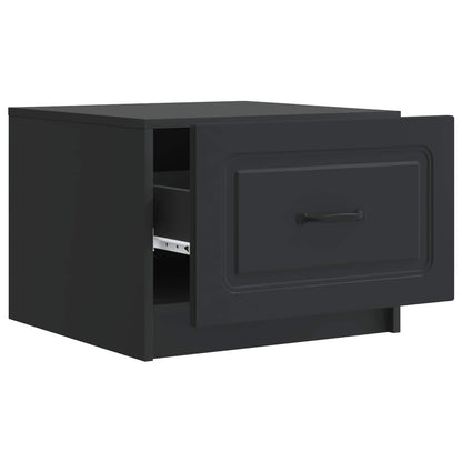 Salontafel met lade Zwart 49 x 50 x 37 cm Bewerkt hout