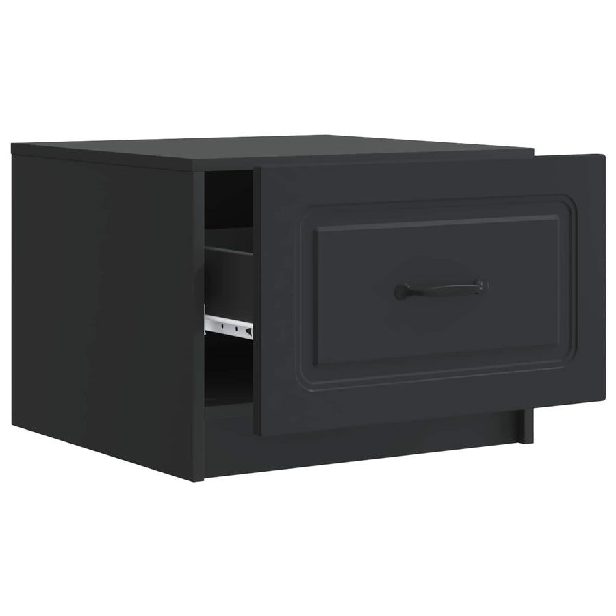 Salontafel met lade Zwart 49 x 50 x 37 cm Bewerkt hout