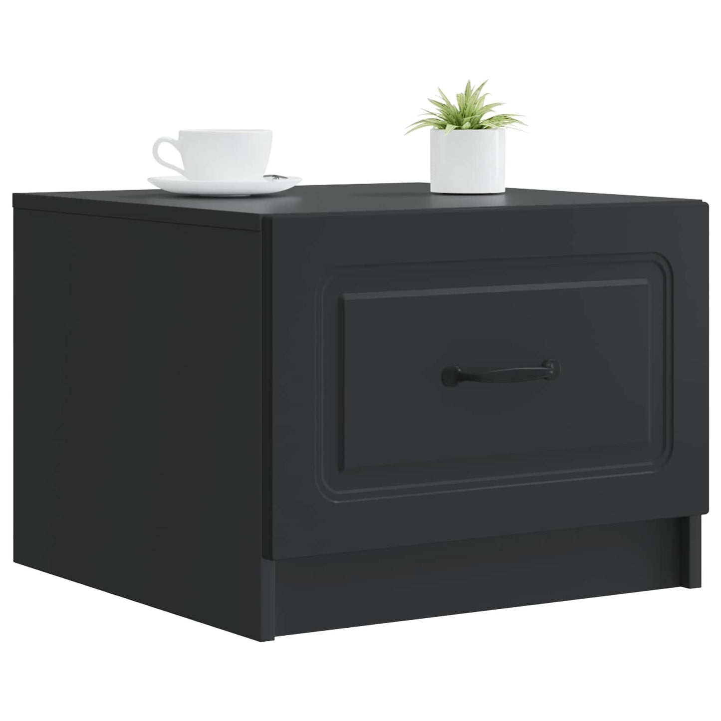 Salontafel met lade Zwart 49 x 50 x 37 cm Bewerkt hout