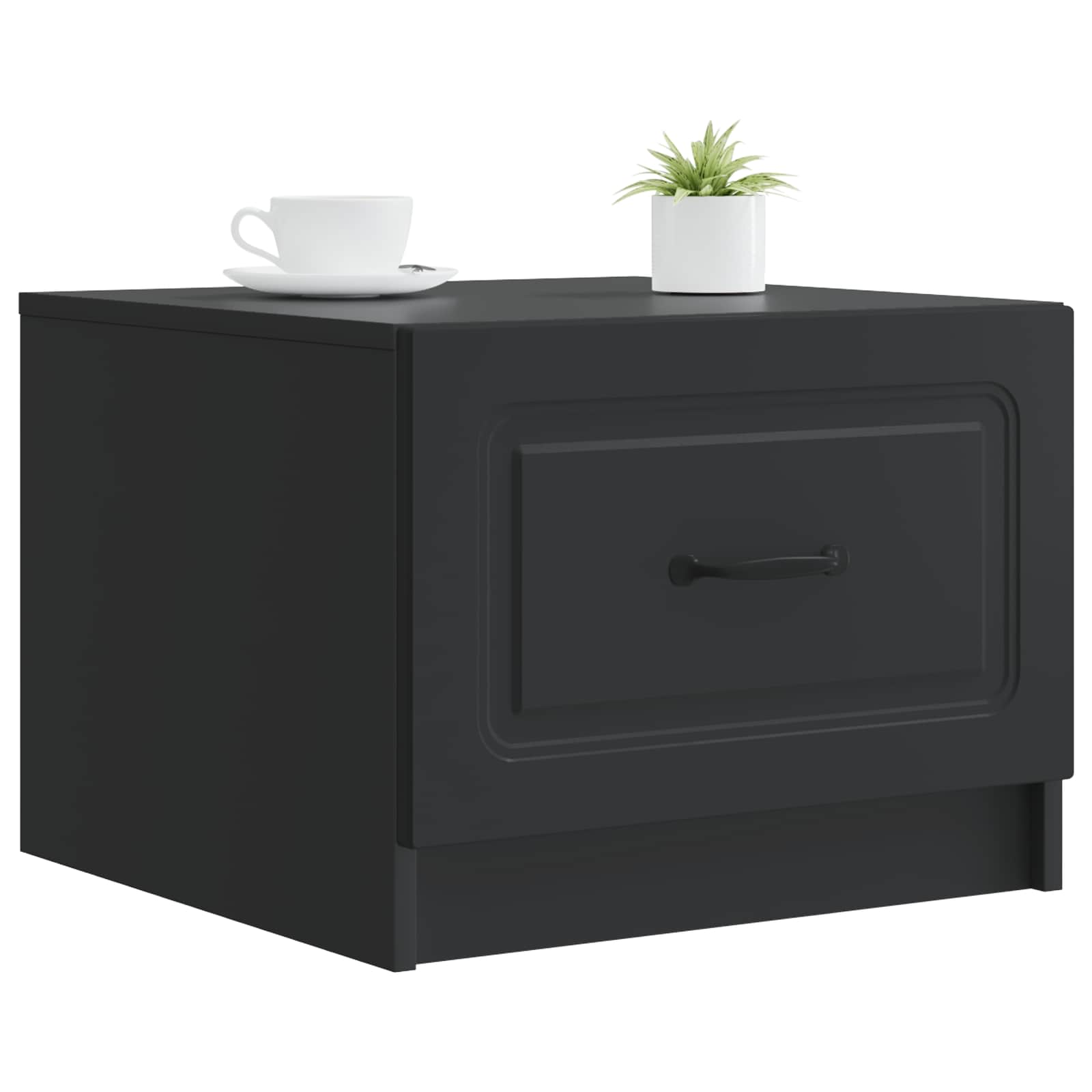 Salontafel met lade Zwart 49 x 50 x 37 cm Bewerkt hout