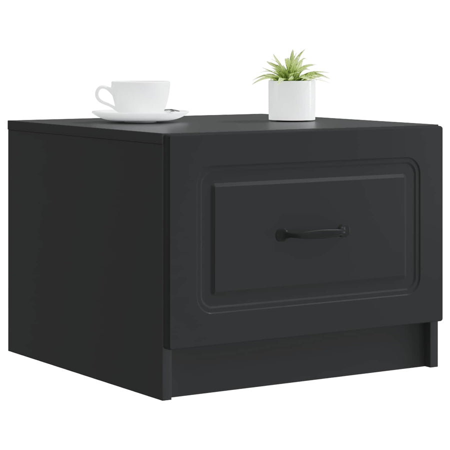 Salontafel met lade Zwart 49 x 50 x 37 cm Bewerkt hout
