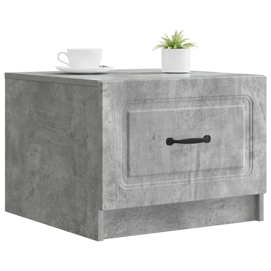 Salontafel met lade Betongrijs 49 x 50 x 37 cm Bewerkt hout