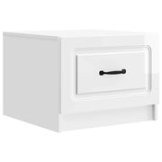 Salontafel met lade 49x50x37 cm hoogglans wit bewerkt hout