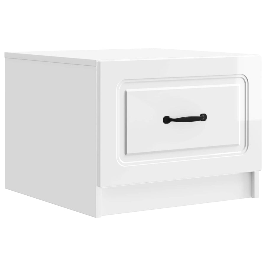 Salontafel met lade Hoogglans Wit 49 x 50 x 37 cm Bewerkt hout