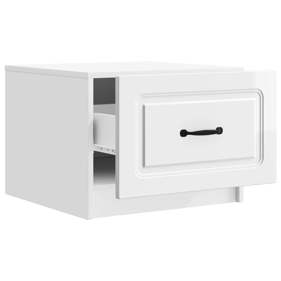 Salontafel met lade Hoogglans Wit 49 x 50 x 37 cm Bewerkt hout