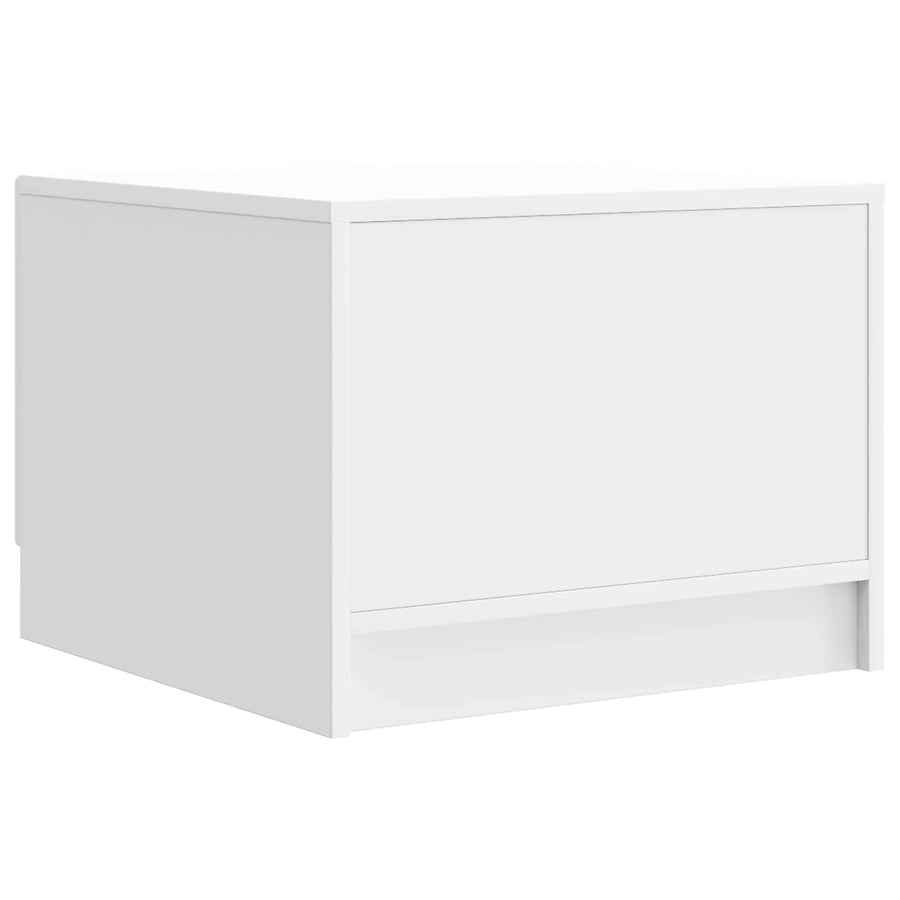 Salontafel met lade Hoogglans Wit 49 x 50 x 37 cm Bewerkt hout