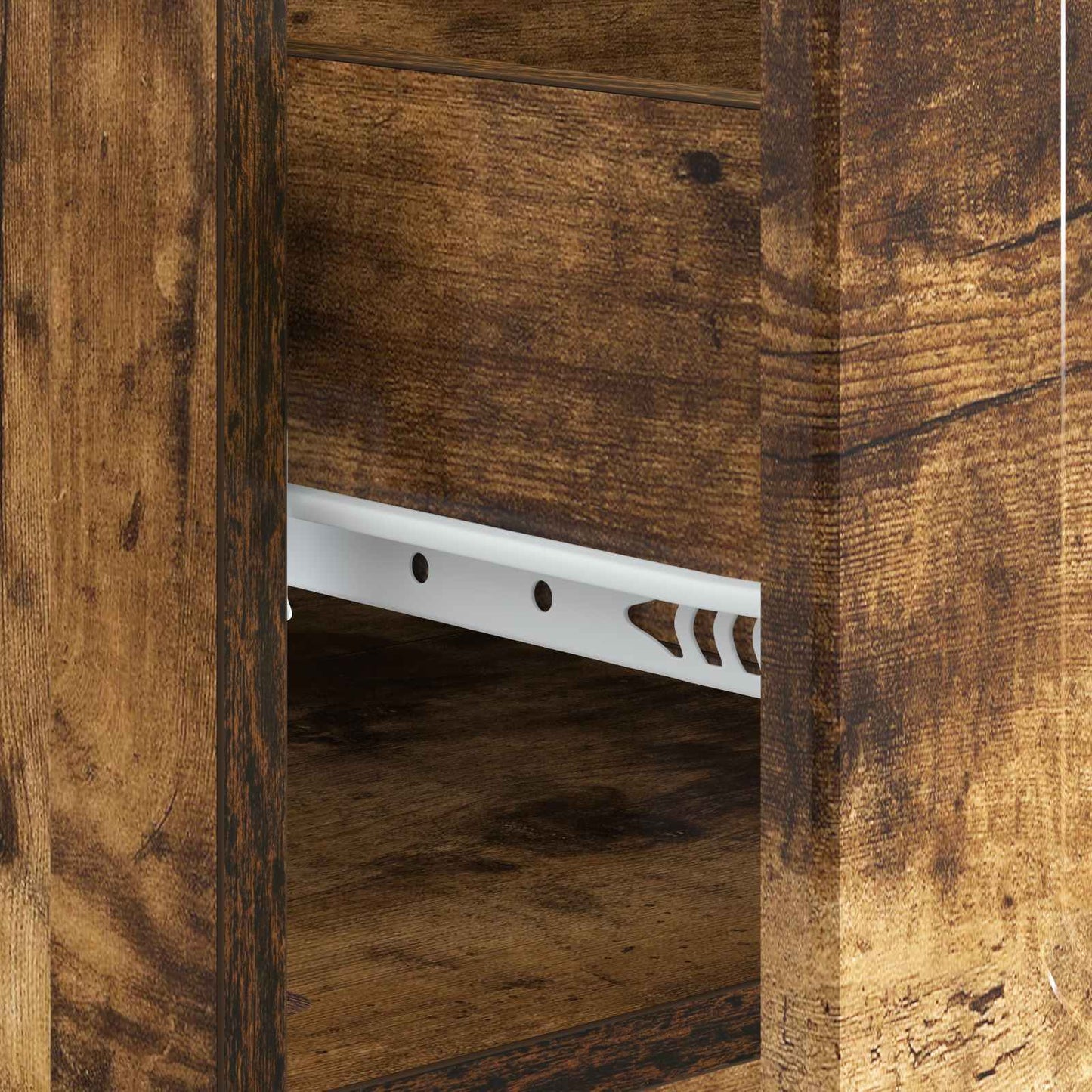 Salontafel met lade Gerookt eiken 49 x 50 x 37 cm Bewerkt hout