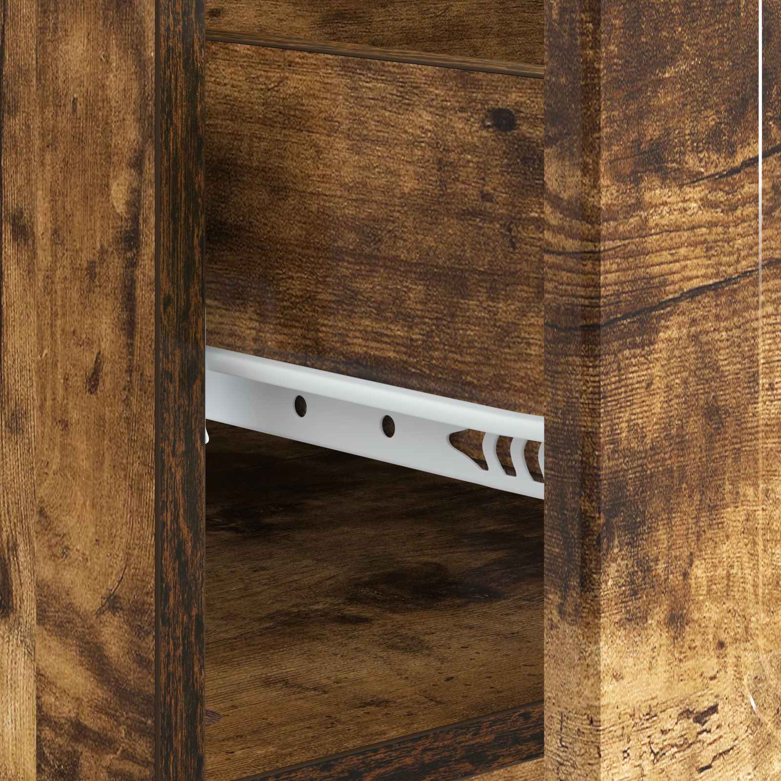 Salontafel met lade Gerookt eiken 49 x 50 x 37 cm Bewerkt hout