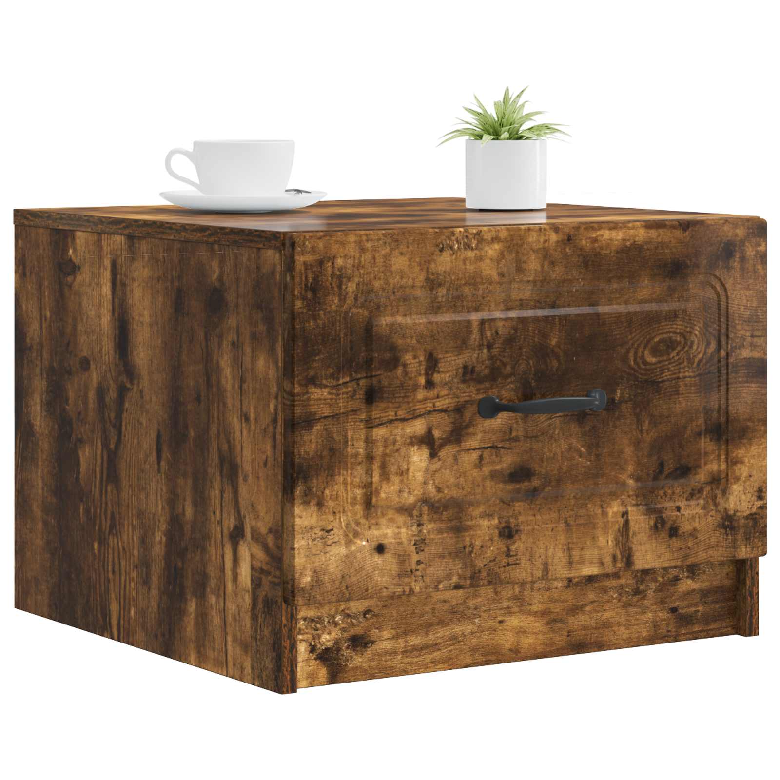 Salontafel met lade Gerookt eiken 49 x 50 x 37 cm Bewerkt hout