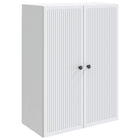 Wandkast 66x34.5x90 cm bewerkt hout wit muurmontage