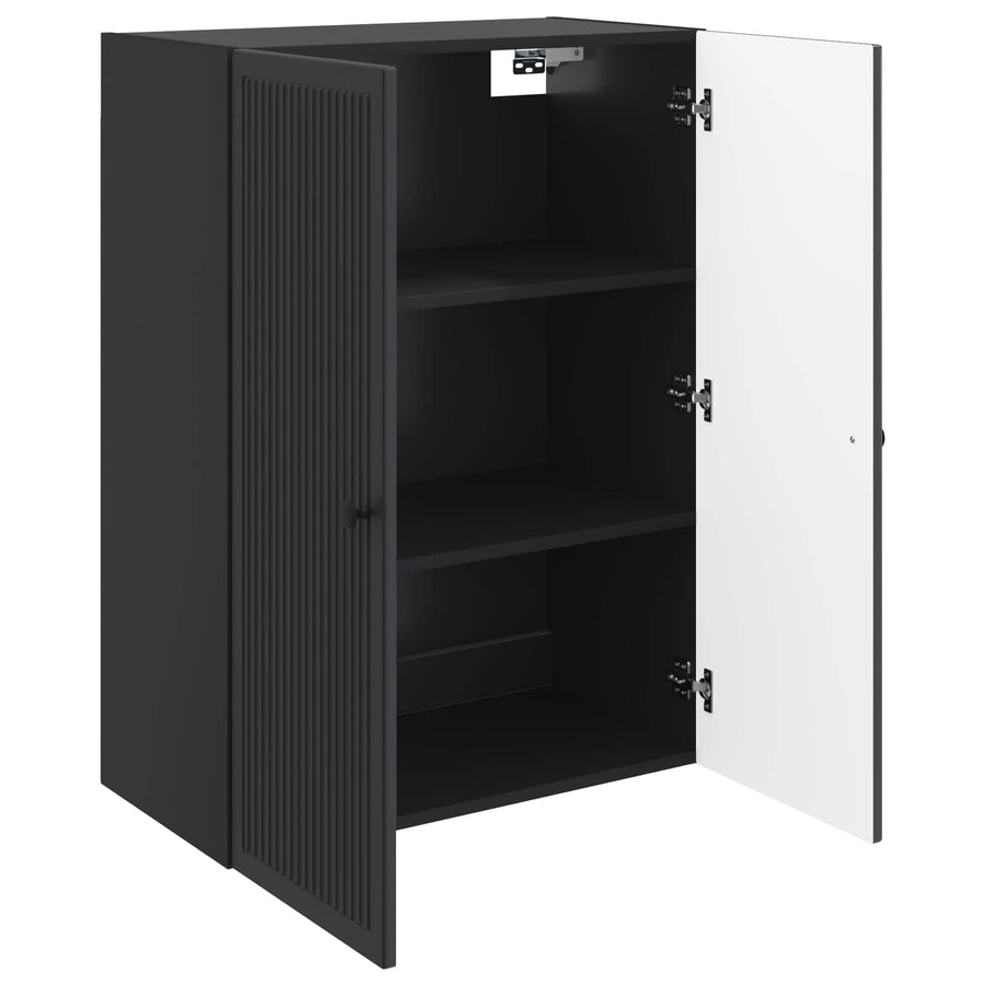 Wandkast Zwart 66 x 34,5 x 90 cm Bewerkt hout