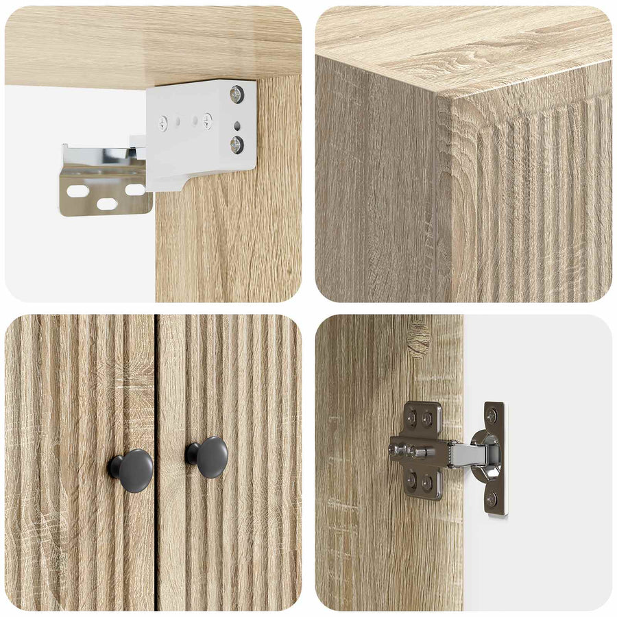 Wandkast Sonoma Eiken 66 x 34,5 x 90 cm Bewerkt hout