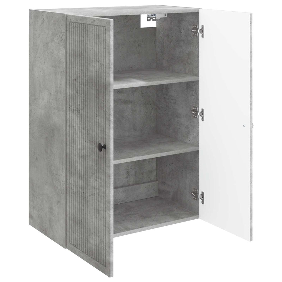 Wandkast Betongrijs 66 x 34,5 x 90 cm Bewerkt hout