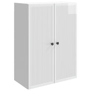Wandkast bewerkt hout 66x34,5x90 cm hoogglans wit
