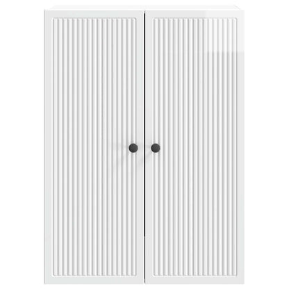 Wandkast Hoogglans Wit 66 x 34,5 x 90 cm Bewerkt hout