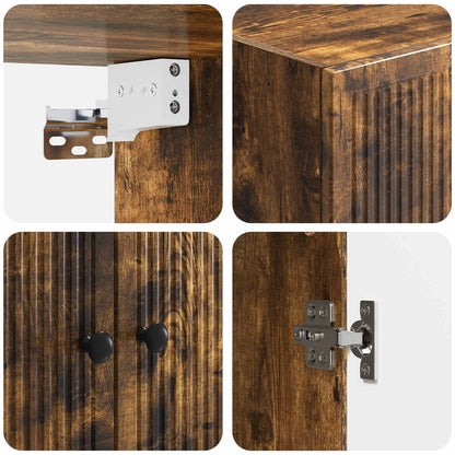 Wandkast Gerookt eiken 66 x 34,5 x 90 cm Bewerkt hout