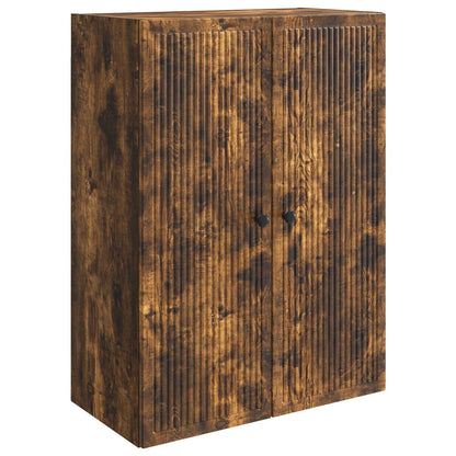 Wandkast Gerookt eiken 66 x 34,5 x 90 cm Bewerkt hout