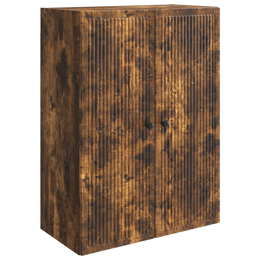 Wandkast Gerookt eiken 66 x 34,5 x 90 cm Bewerkt hout