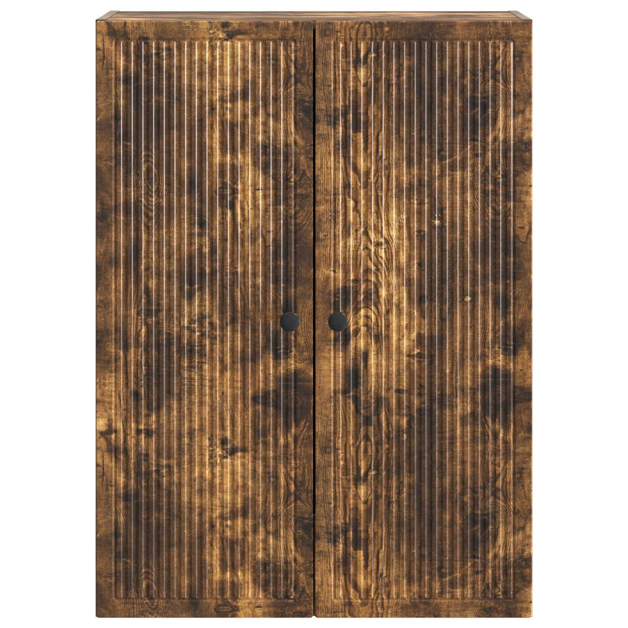 Wandkast Gerookt eiken 66 x 34,5 x 90 cm Bewerkt hout