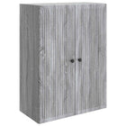 Wandkast bewerkt hout grijs 66x34,5x90 cm