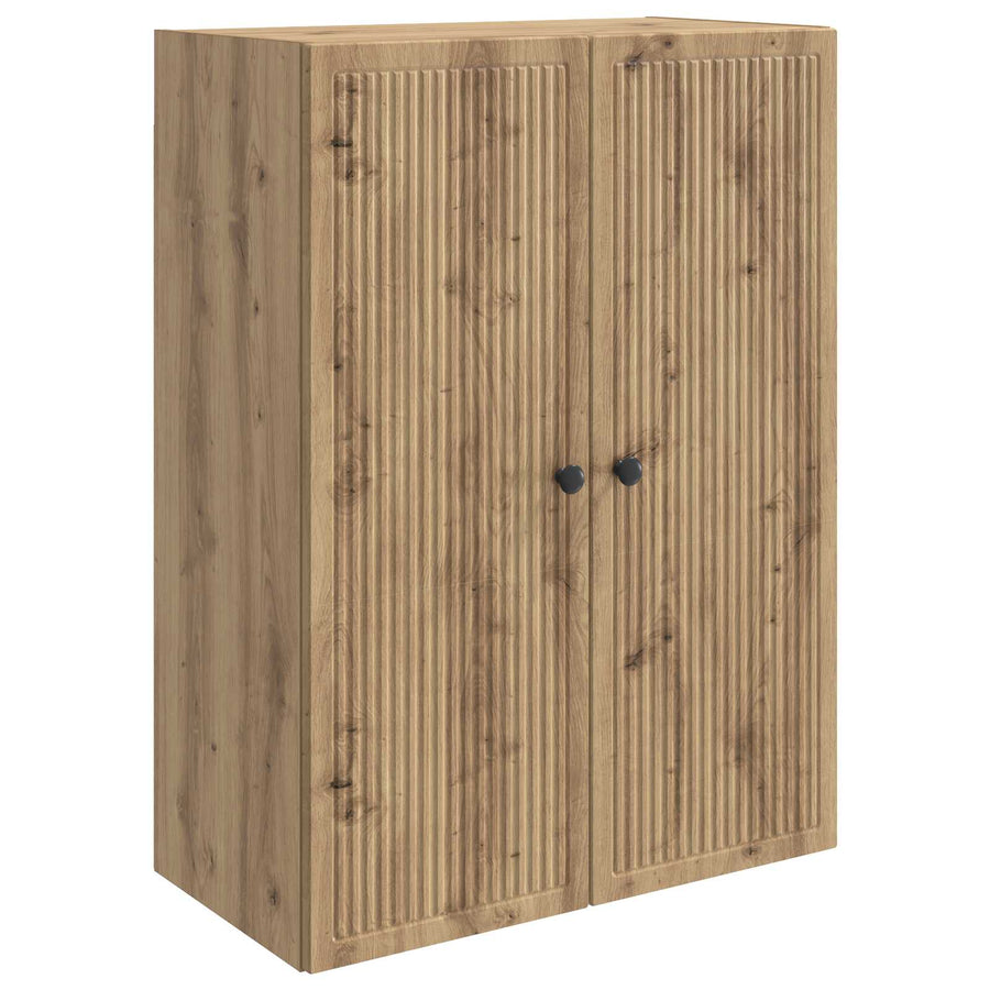 Wandkast Artisanaal eiken 66 x 34,5 x 90 cm Bewerkt hout