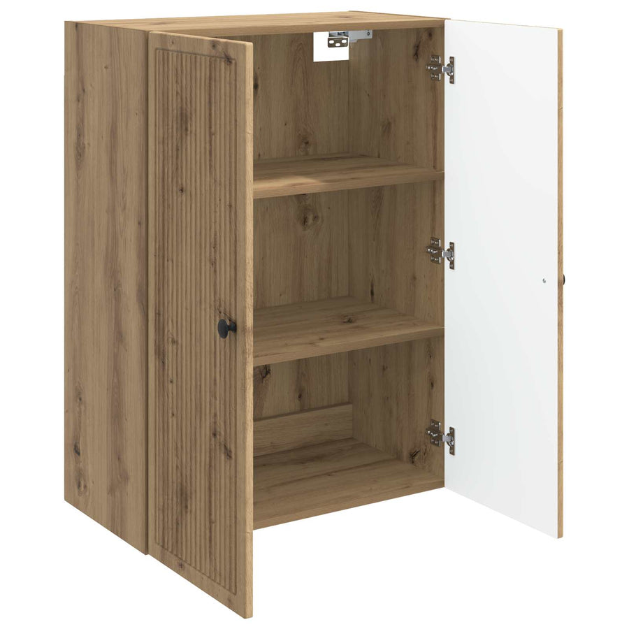 Wandkast Artisanaal eiken 66 x 34,5 x 90 cm Bewerkt hout