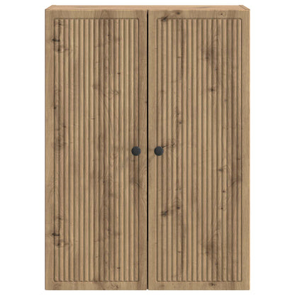 Wandkast Artisanaal eiken 66 x 34,5 x 90 cm Bewerkt hout