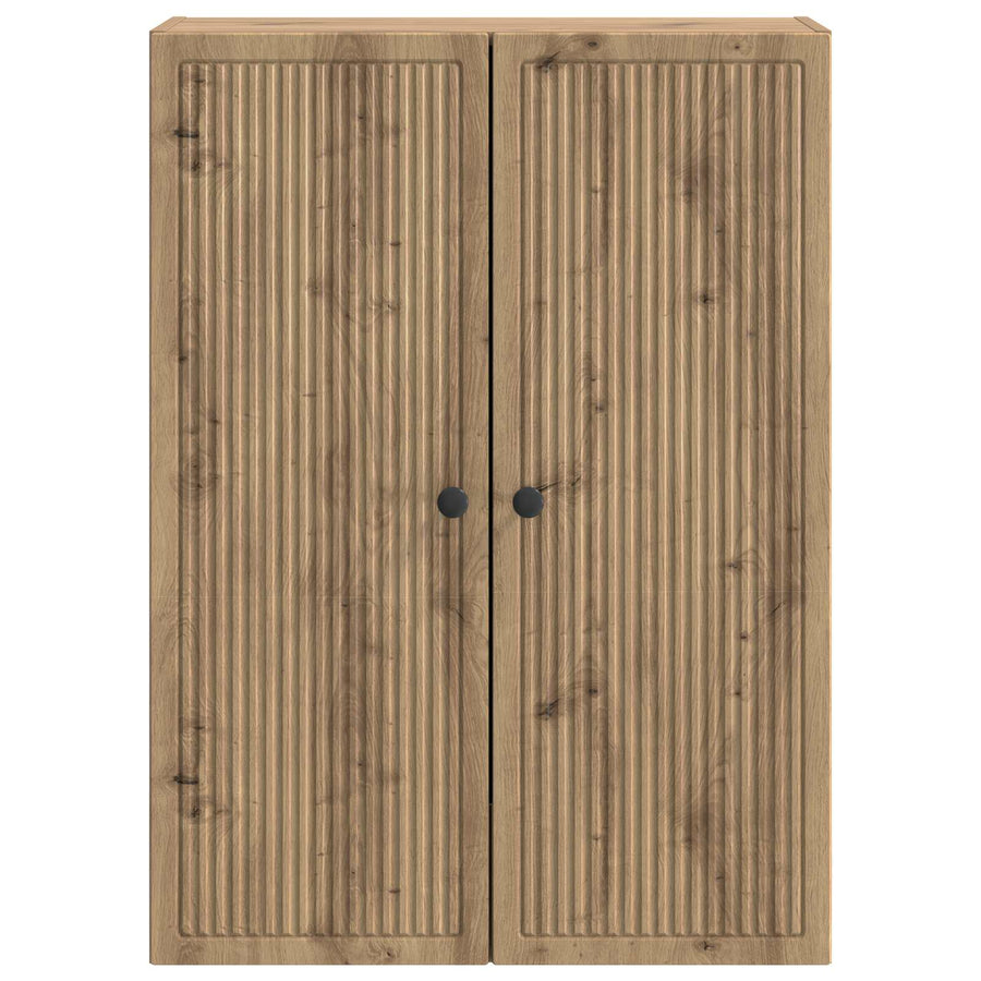 Wandkast Artisanaal eiken 66 x 34,5 x 90 cm Bewerkt hout