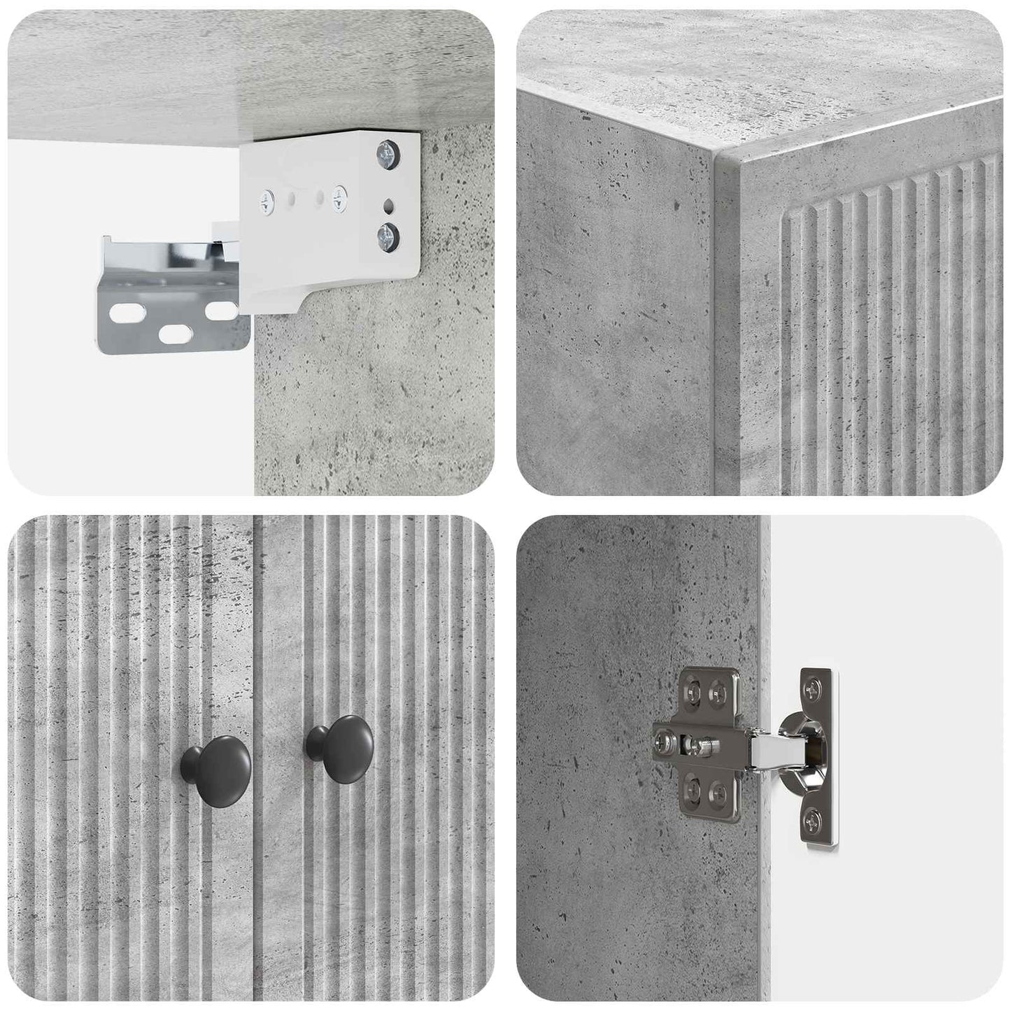 Wandkast Betongrijs 59 x 31 x 60 cm Bewerkt hout