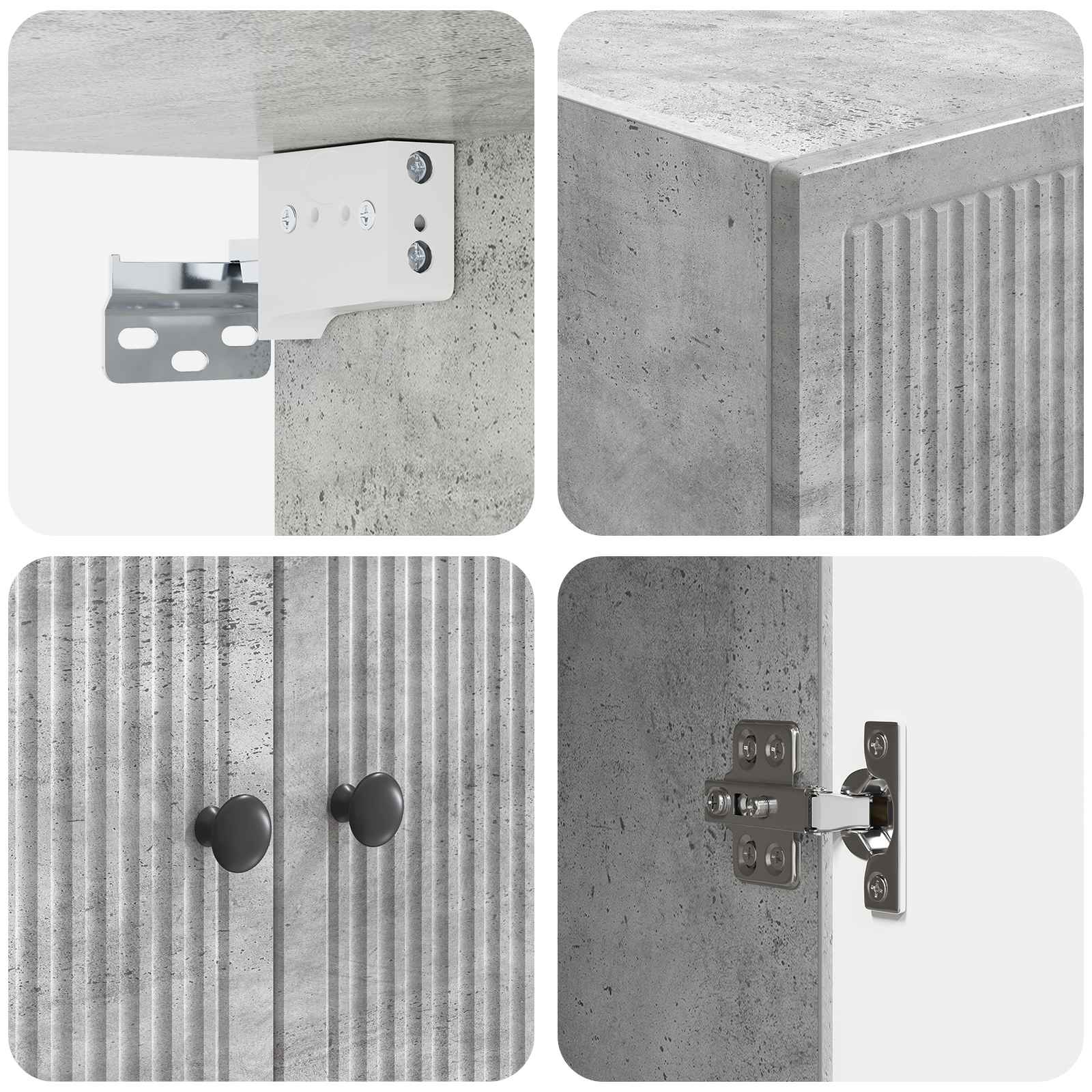 Wandkast Betongrijs 59 x 31 x 60 cm Bewerkt hout