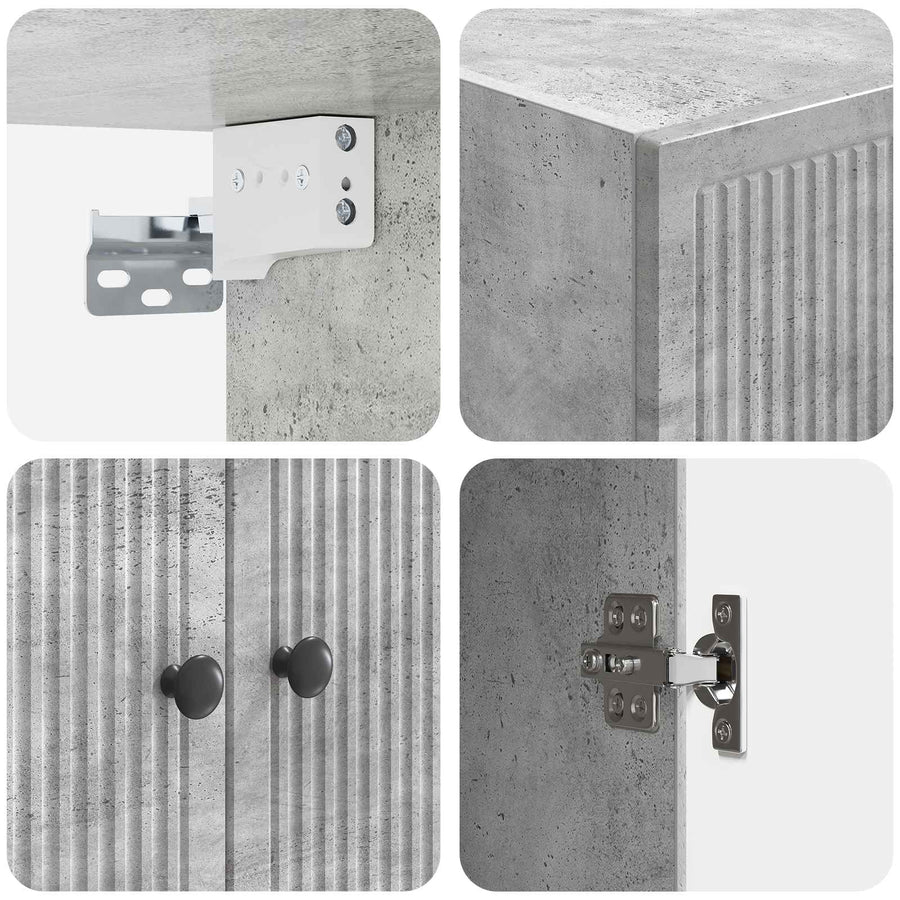 Wandkast Betongrijs 59 x 31 x 60 cm Bewerkt hout