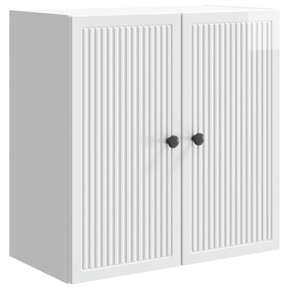 Wandkast Hoogglans Wit 59 x 31 x 60 cm Bewerkt hout
