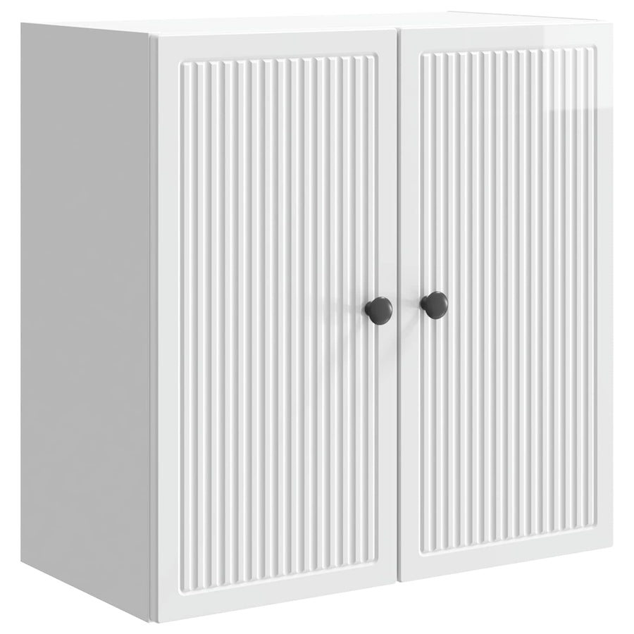 Wandkast Hoogglans Wit 59 x 31 x 60 cm Bewerkt hout