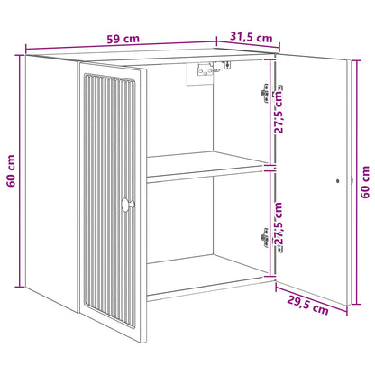 Wandkast Hoogglans Wit 59 x 31 x 60 cm Bewerkt hout
