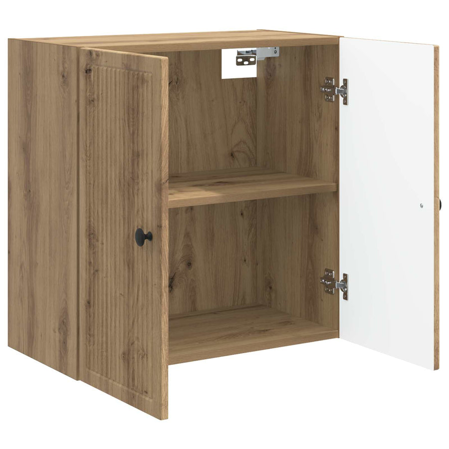 Wandkast Artisanaal eiken 59 x 31 x 60 cm Bewerkt hout