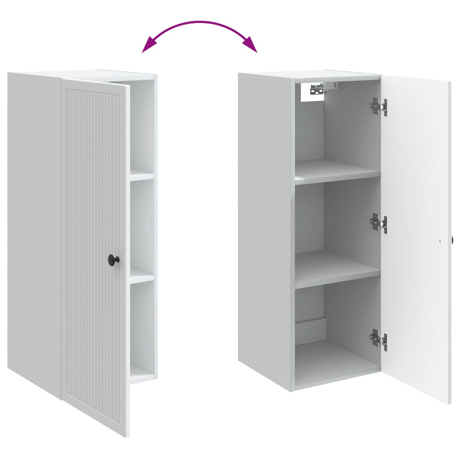 Wandkast Wit 33 x 34,5 x 90 cm Bewerkt hout