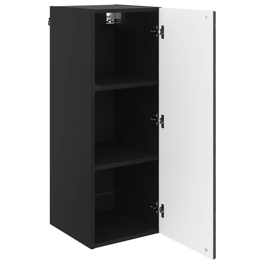 Wandkast Zwart 33 x 34,5 x 90 cm Bewerkt hout