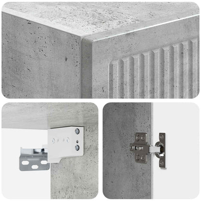 Wandkast Betongrijs 33 x 34,5 x 90 cm Bewerkt hout