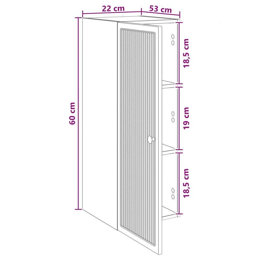 Wandkast Betongrijs 33 x 34,5 x 90 cm Bewerkt hout
