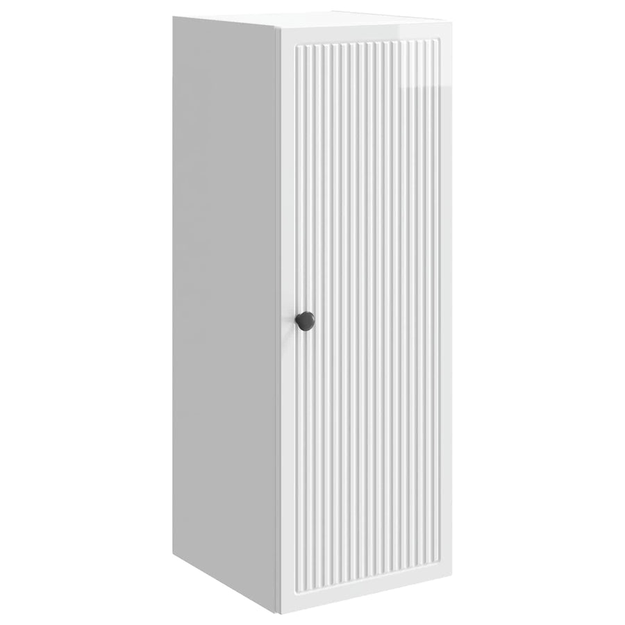 Wandkast Hoogglans Wit 33 x 34,5 x 90 cm Bewerkt hout