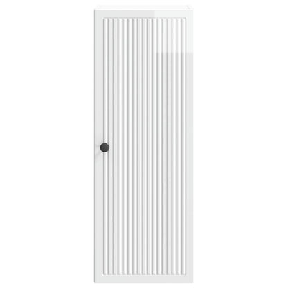 Wandkast Hoogglans Wit 33 x 34,5 x 90 cm Bewerkt hout