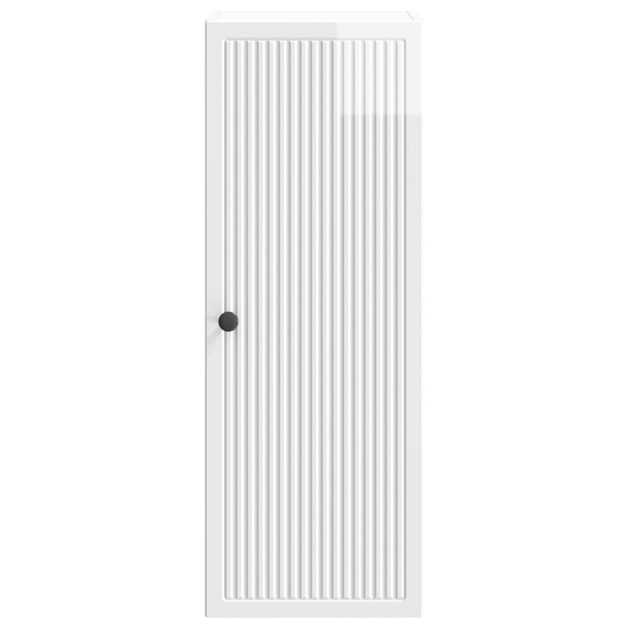 Wandkast Hoogglans Wit 33 x 34,5 x 90 cm Bewerkt hout