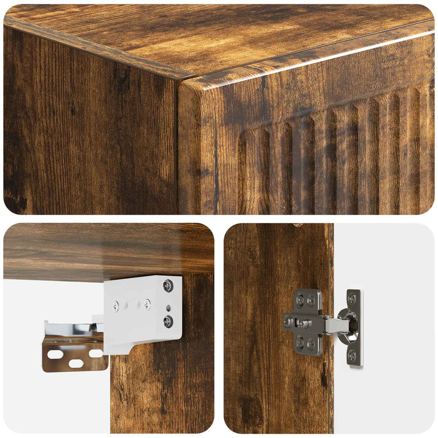 Wandkast Gerookt eiken 33 x 34,5 x 90 cm Bewerkt hout
