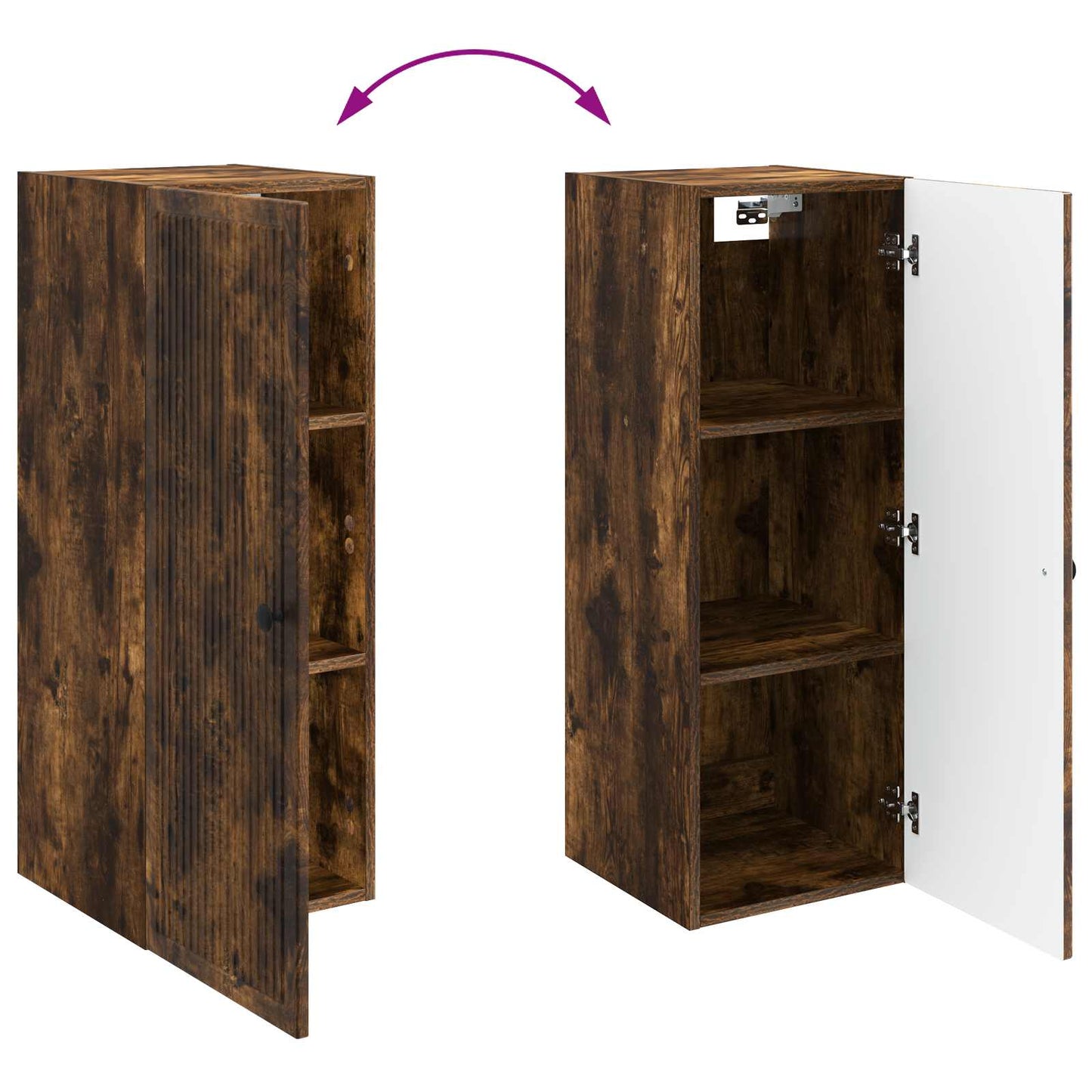 Wandkast Gerookt eiken 33 x 34,5 x 90 cm Bewerkt hout