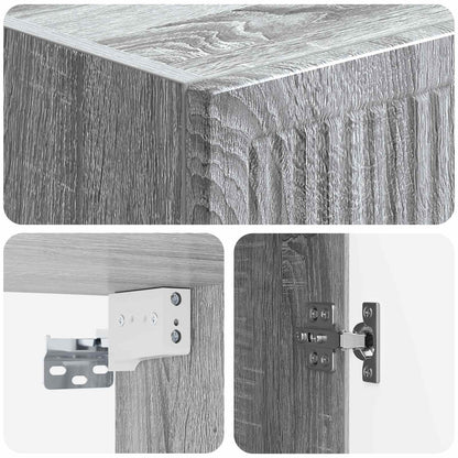 Wandkast Grijs Sonoma 33 x 34,5 x 90 cm Bewerkt hout