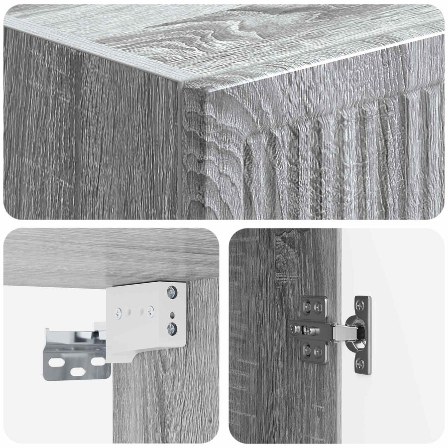 Wandkast Grijs Sonoma 33 x 34,5 x 90 cm Bewerkt hout