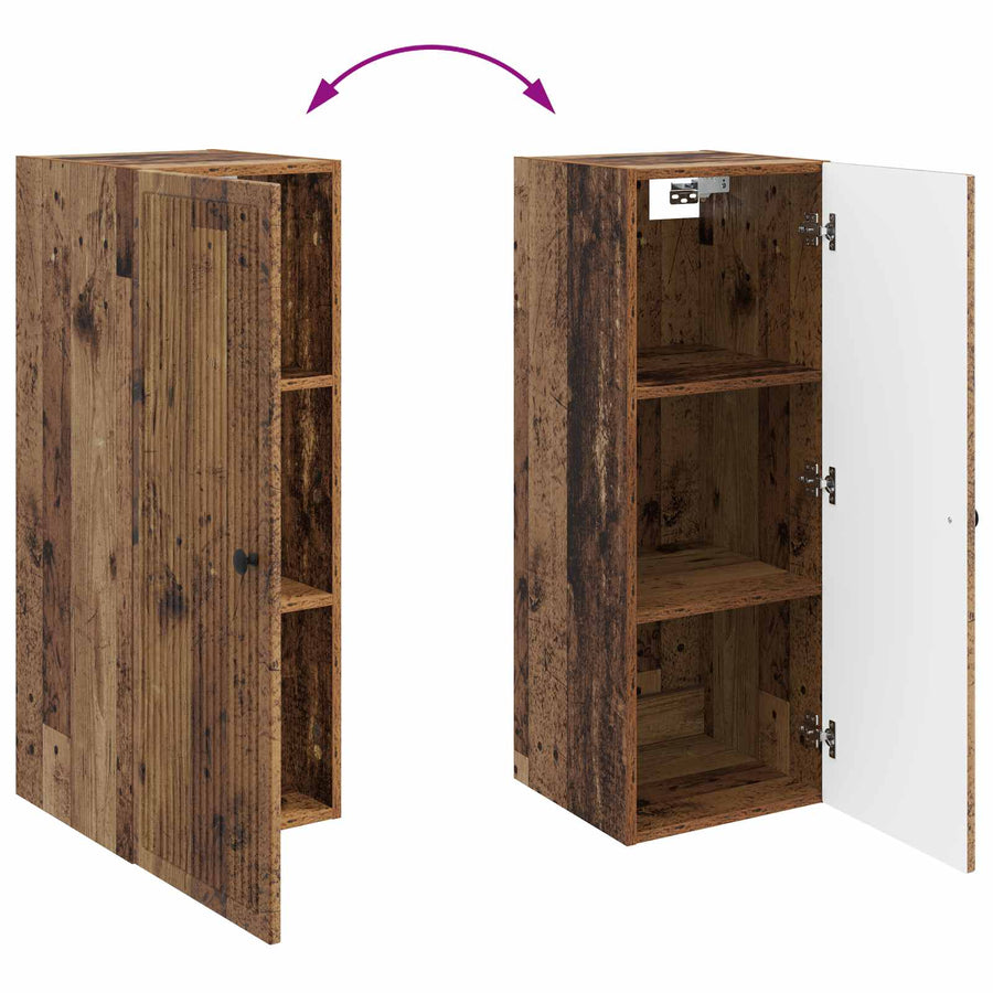 Wandkast Oud hout 33 x 34,5 x 90 cm Bewerkt hout
