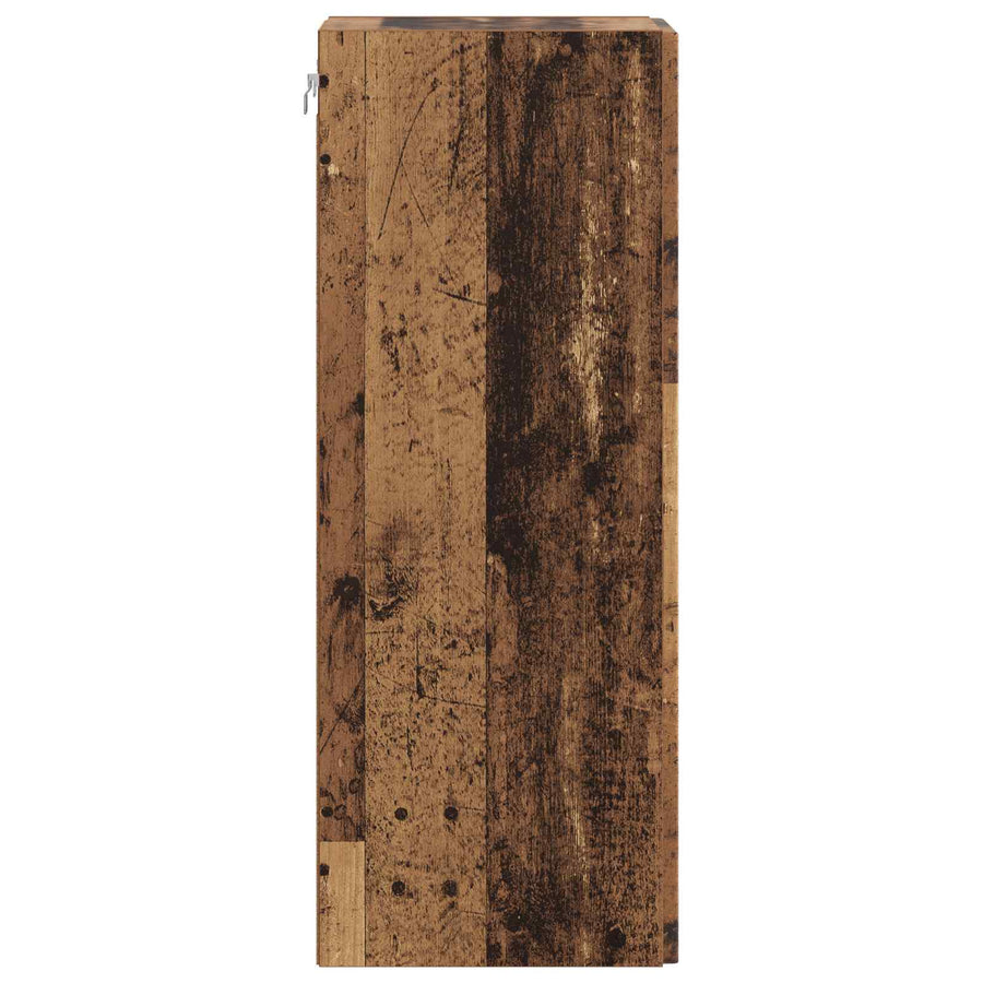 Wandkast Oud hout 33 x 34,5 x 90 cm Bewerkt hout